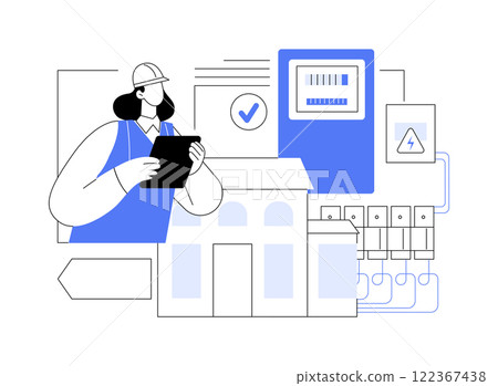 Home energy auditor isolated cartoon vector illustrations. Home energy auditor isolated cartoon vector illustrations. 122367438