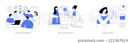 Startup growth isolated cartoon vector illustrations se 122367624