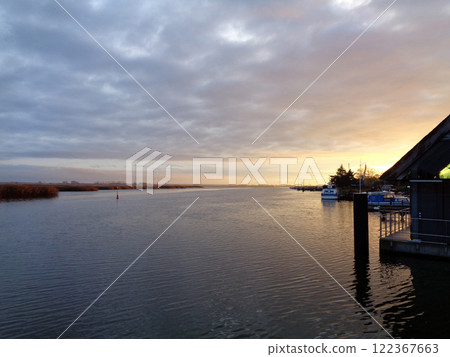 Sunset at Barther Bodden near Zingst, Germany 122367663