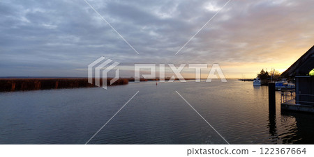 Sunset at Barther Bodden near Zingst, Germany 122367664