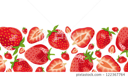 Realistic Strawberries Template for Text Place on White Background 122367764