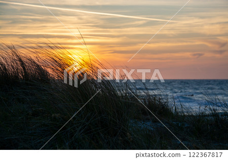 Sunset at Zingst Beach, Darss, Germany 122367817
