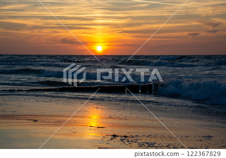 Sunset at Zingst Beach, Darss, Germany Sunset at Zingst Beach, Darss, Germany 122367829