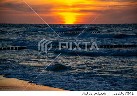 Sunset at Zingst Beach, Darss, Germany Sunset at Zingst Beach, Darss, Germany 122367841