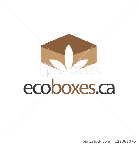 Eco boxes leaves logo design Eco boxes leaves logo design 122368070