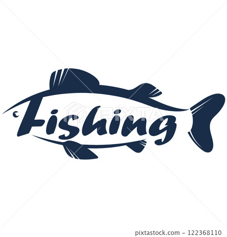 Fish silhouette for fishing and sea food 122368110