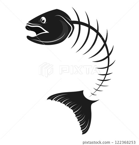 Fish skeleton design symbol Fish skeleton design symbol 122368253