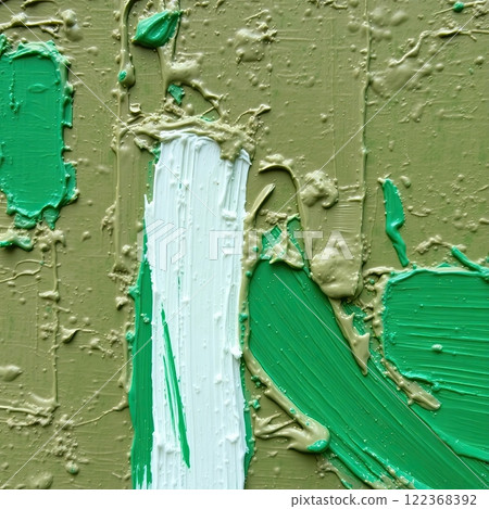 Oil painting background with random chaotic brush strokes. Artistic texture in natural earth tones. 122368392