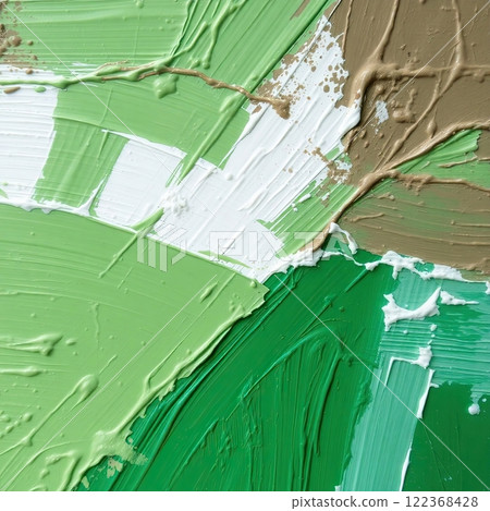 Oil painting background with random chaotic brush strokes. Artistic texture in natural earth tones. 122368428