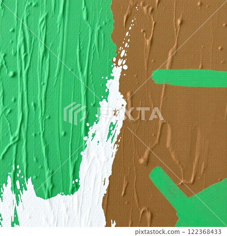 Oil painting background with random chaotic brush strokes. Artistic texture in natural earth tones. 122368433