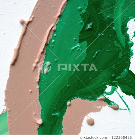 Oil painting background with random chaotic brush strokes. Artistic texture in natural earth tones. 122368456