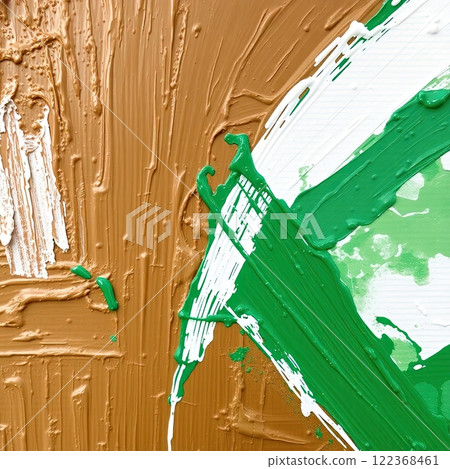 Oil painting background with random chaotic brush strokes. Artistic texture in natural earth tones. 122368461