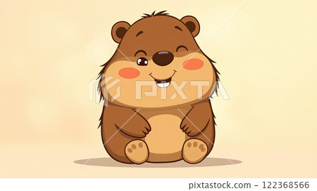 The groundhog animal, or a woodchuck. A rodent funny illustration. 122368566