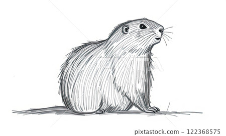 The groundhog animal, or a woodchuck. A rodent funny illustration. 122368575