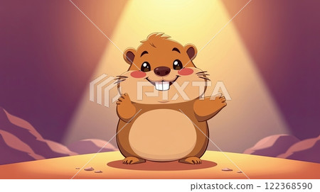 The groundhog animal, or a woodchuck. A rodent. The groundhog animal, or a woodchuck. A rodent. 122368590