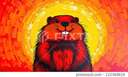 The groundhog animal, or a woodchuck. A rodent. 122368616