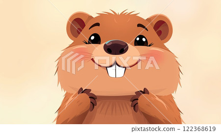 The groundhog animal, or a woodchuck. A rodent funny illustration. The groundhog animal, or a woodchuck. A rodent funny illustration. 122368619