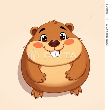 The groundhog animal, or a woodchuck. A rodent funny illustration. 122368641