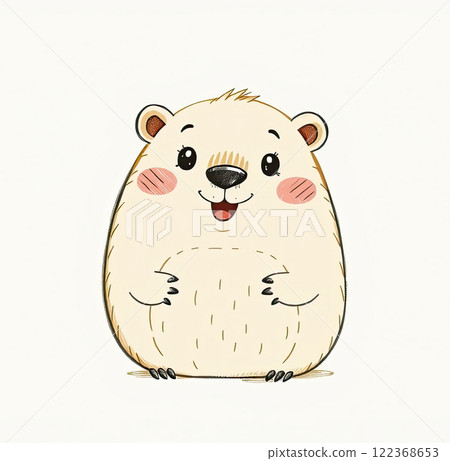 The groundhog animal, or a woodchuck. A rodent funny illustration. 122368653