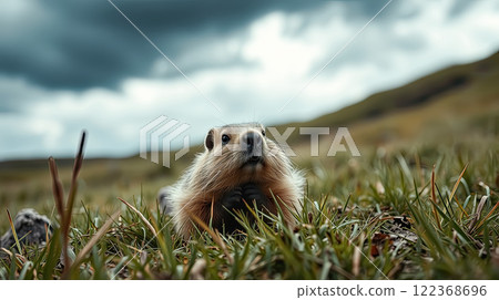 The groundhog animal, or a woodchuck. A rodent. 122368696
