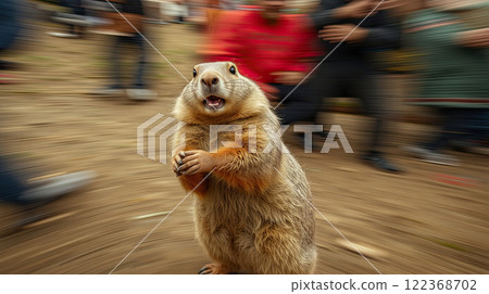 The groundhog animal, or a woodchuck. A rodent. 122368702