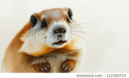 The groundhog animal, or a woodchuck. A rodent. The groundhog animal, or a woodchuck. A rodent. 122368724