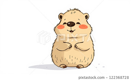 The groundhog animal, or a woodchuck. A rodent funny illustration. 122368728