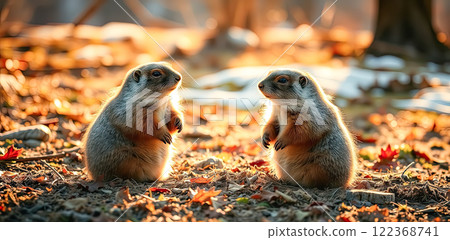The groundhog animal, or a woodchuck. A rodent. The groundhog animal, or a woodchuck. A rodent. 122368741