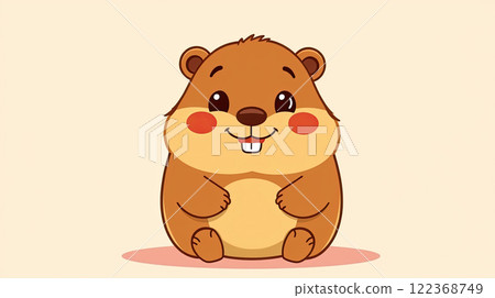 The groundhog animal, or a woodchuck. A rodent funny illustration. The groundhog animal, or a woodchuck. A rodent funny illustration. 122368749