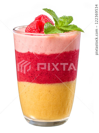 glass of colorful smoothie 122369534