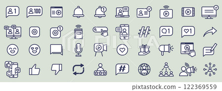 Influencer icon set Influencer icon set 122369559