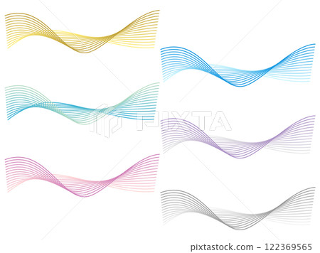 Set of abstract design illustrations like lines and waves 122369565