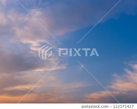 Winter twilight sky and clouds 07 122371427