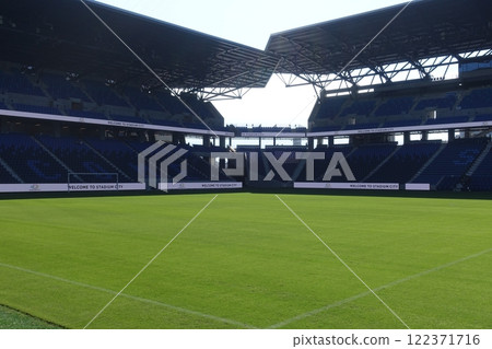 Peace Stadium: A soccer stadium with beautiful grass Peace Stadium: A soccer stadium with beautiful grass 122371716