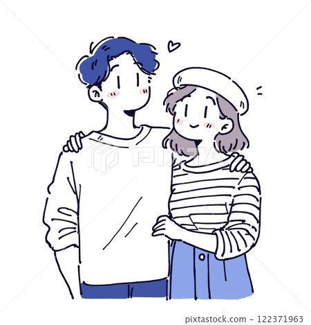 Illustration of a good friend couple 122371963