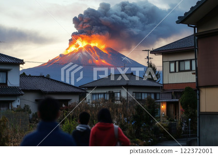 Volcanic eruption Image generation AI 122372001