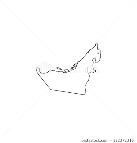 united arab emirates country map icon vectors illustration symbol design 122372316