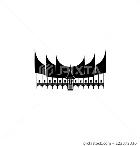 Minang traditional house icon vectors illustration symbol design 122372330