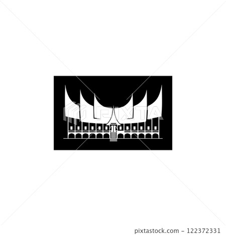 Minang traditional house icon vectors illustration symbol design Minang traditional house icon vectors illustration symbol design 122372331