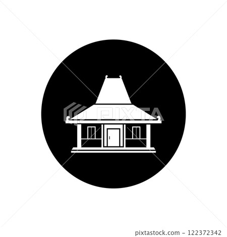 Joglo Javanese traditional house icon vectors illustration 122372342