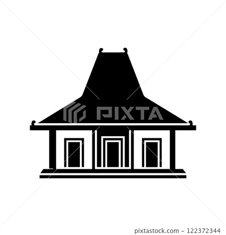 Joglo Javanese traditional house icon vectors illustration 122372344