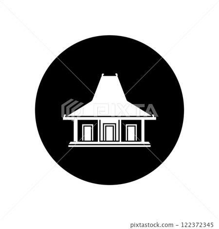 Joglo Javanese traditional house icon vectors illustration Joglo Javanese traditional house icon vectors illustration 122372345