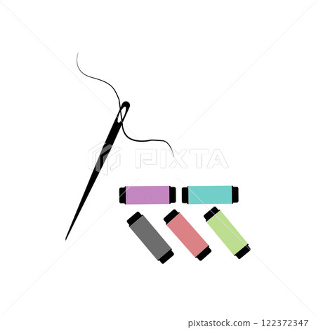 sewing needle and thread icon, vectors illustration sewing needle and thread icon, vectors illustration 122372347