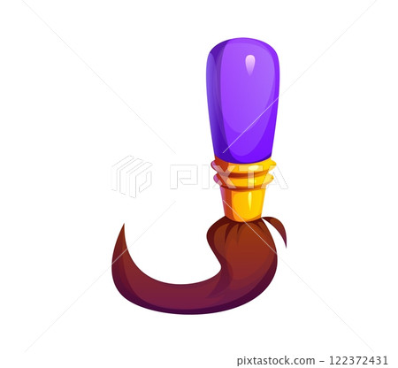 School education font paintbrush stationery J letter. School learning supply ABC font element, creative classes cartoon stationery vector letter or kid education funny accessory alphabet symbol 122372431