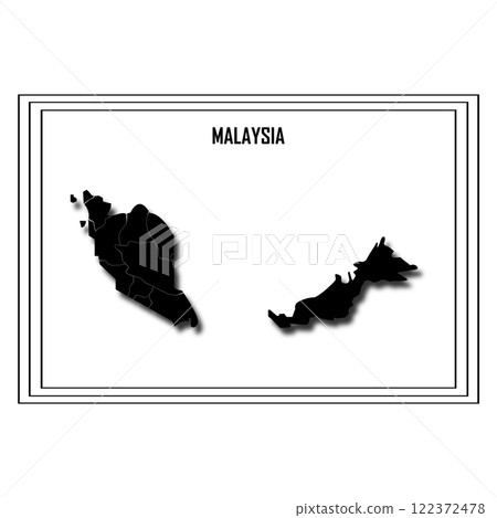 Malaysia country map icon vectors illustration symbol design Malaysia country map icon vectors illustration symbol design 122372478