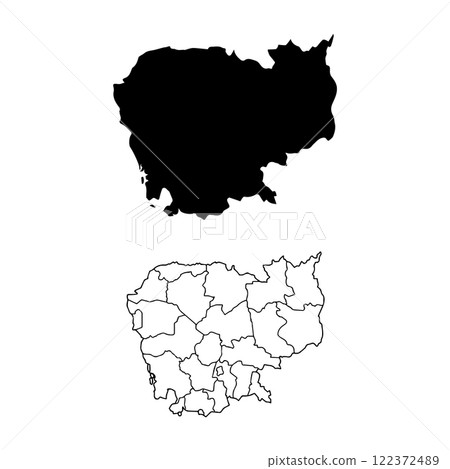 Cambodia country map icon vectors illustration symbol design Cambodia country map icon vectors illustration symbol design 122372489