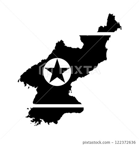 North Korea country map icon vectors illustration symbol design 122372636
