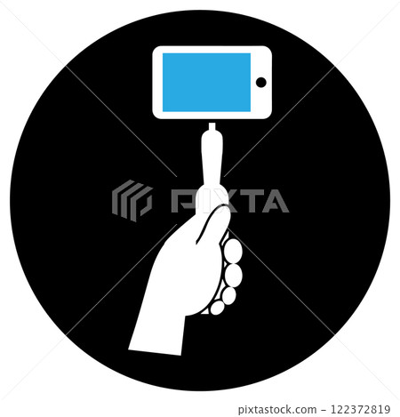 selfie stick icon vectors illustration symbol design 122372819