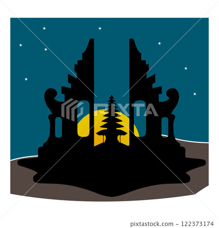 Hindu religious temple icon vector illustration 122373174