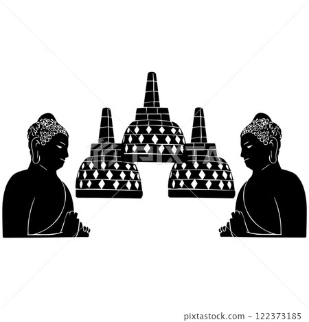 Buddha statue icon vectors illustration Buddha statue icon vectors illustration 122373185